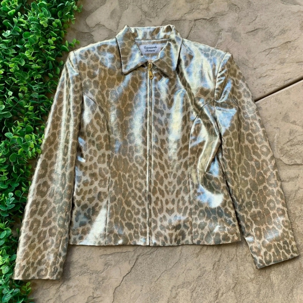 Giancarlo Ferrari Leopard Print Blazer Jacket - Picture 1 of 16